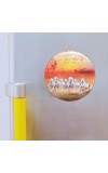 Stainless Steel Round Seven Horses Fridge Magnet | Decorative Refrigerator Magnet for Home & Office | Pack of 1