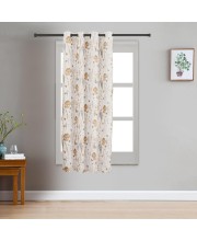 Home Beautiful 5ft. Beige Printed Eyelet Curtains - (M2920)