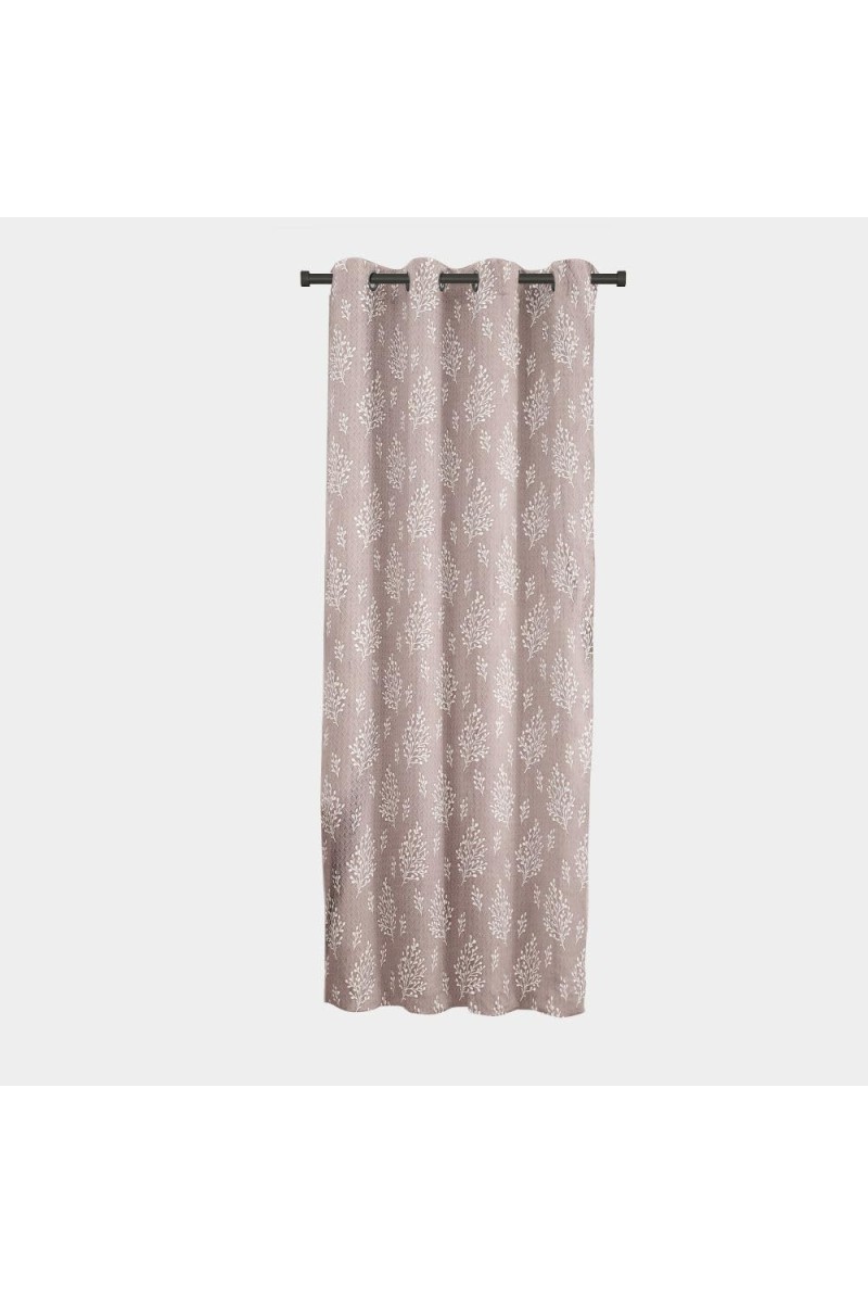 Home Beautiful 5ft. Beige Printed Eyelet Window Curtains - (M2766)