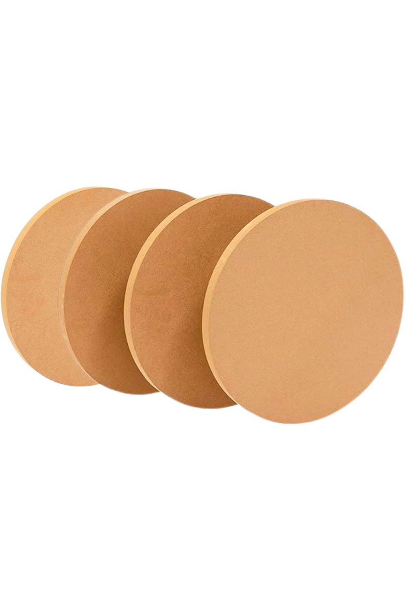 3mm MDF Board 4inch Round Cutouts for Arts & Crafts, Smooth Unfinished Wood Circles for Painting, DIY Crafts, Laser Cutting & Engraving (Pack of 4)
