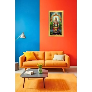 Lord Murugaan Digital Golden Color Photo Frame | Hindu Religious Wall Decor | 8x15 Inches - Inspirational Wall Art For Office, Home Decor - Ideal Spiritual Gift (F10343)