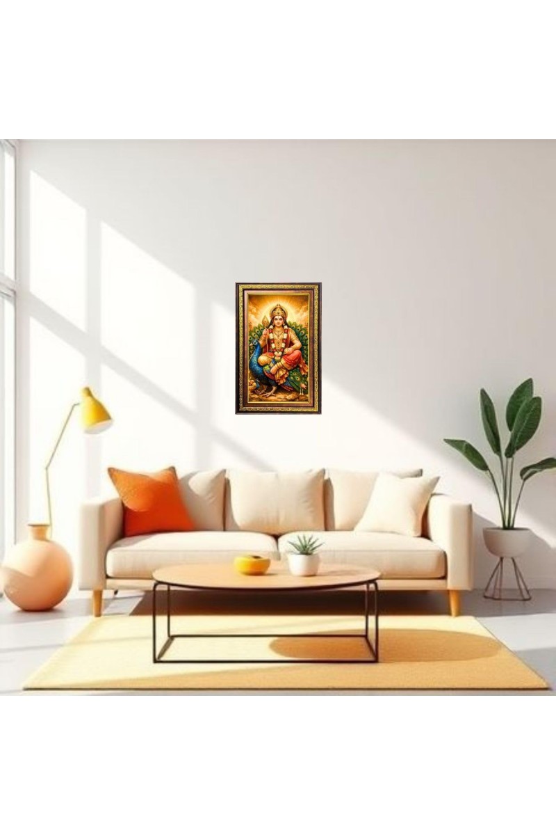 Kubera Digital Golden Balck Color Photo Frame | Hindu Religious Wall Decor | 12x18 Inches - Inspirational Wall Art for Office, Home Decor - Ideal Spiritual Gift (F16725)