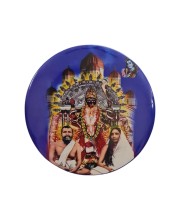 Stainless Steel Round Maa Kali with Sarada Devi & Ramakrishna Paramahansa Fridge Magnet | Devotional & Decorative Refrigerator Magnet for Home & Office | Pack of 1
