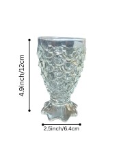 Textured Glass Goblet Set of 2 | Clear Footed Drinking Glasses for Juice, Water, Mocktails & Desserts | Elegant Vintage Design Textured Glass Goblet Set of 2 | Clear Footed Drinking Glasses for Juice, Water, Mocktails & Desserts | Elegant Vintage Design