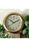 Classic Round Golden Color Clock with Black Numbers | Silent Sweep Quartz Movement | Decorative Wall Clock for Home, Office, and Living Room | Length-Breadth-Height 20cm x 20cm x 1.5cm