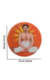 Stainless Steel Round Anukul Thakur Fridge Magnet | Devotional & Decorative Refrigerator Magnet for Home & Office | Pack of 1