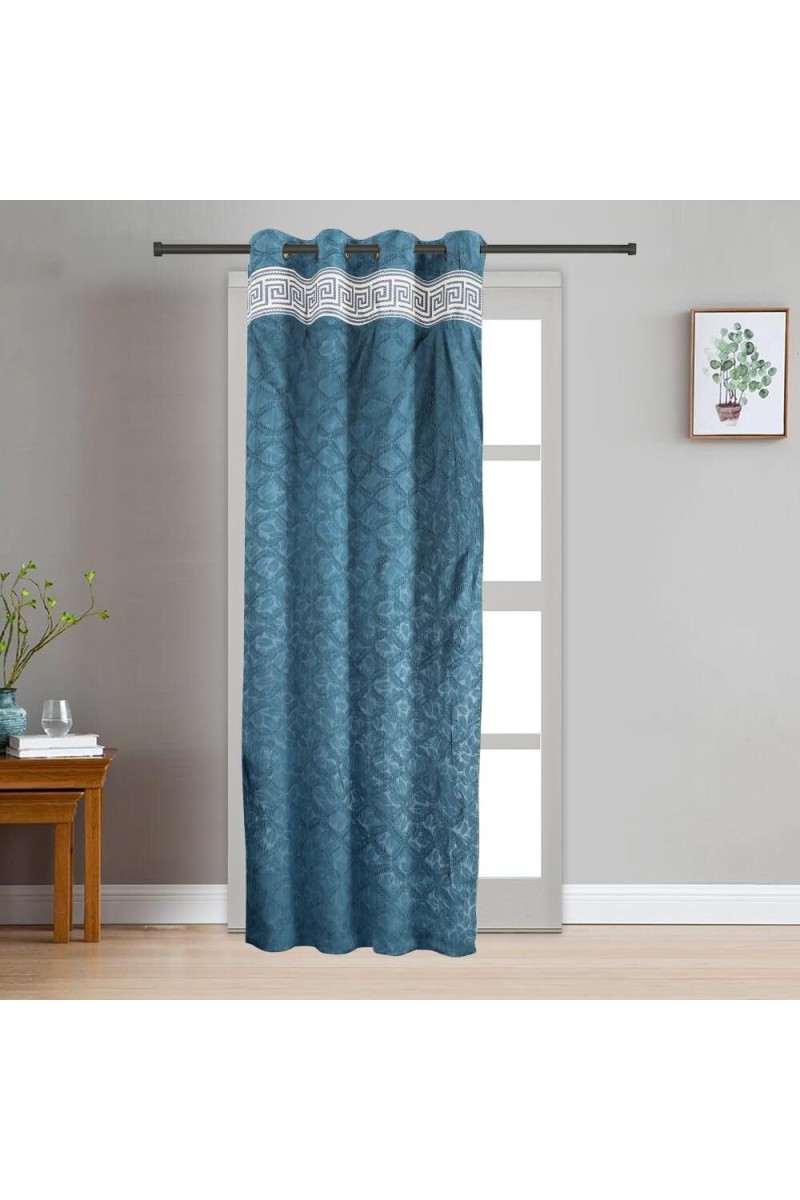 Home Beautiful 7 ft. Dark Blue Polyester Curtain - (M2803)