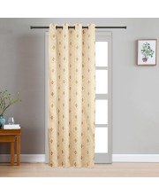 Home Beautiful 7ft. Beige Printed Eyelet Window Curtains - (M2748)