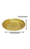Pure Brass Decorative Pooja Thali Plate | Handcrafted Floral Engraved Brass Plate for Pooja, Aarti & Home Temple | Traditional Golden Brass Thali for Festive Use & Gifting (Small) (Small)