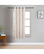 Home Beautiful 5ft. Soft Beige Printed Eyelet Curtains - (M2981)