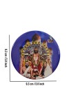 Stainless Steel Round Maa Kali with Sarada Devi & Ramakrishna Paramahansa Fridge Magnet | Devotional & Decorative Refrigerator Magnet for Home & Office | Pack of 1