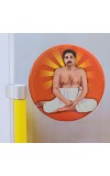 Stainless Steel Round Anukul Thakur Fridge Magnet | Devotional & Decorative Refrigerator Magnet for Home & Office | Pack of 1