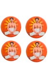 Devotional Saint Guru Round Fridge Magnet Set (4 Pieces) | Religious Refrigerator Magnets for Home, Office & Temple Decor (4)