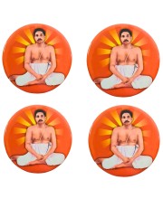 Devotional Saint Guru Round Fridge Magnet Set (4 Pieces) | Religious Refrigerator Magnets for Home, Office & Temple Decor (4)