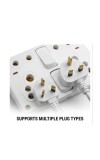 4 Universal Socket with 2 Switch Wall Plate, Multi Plug Electrical Outlet Board, Heavy Duty ABS, Home & Office Power Extension Wall Socket