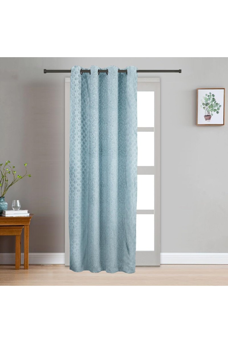 Home Beautiful 7 ft. Light Blue Polyester Curtain - (M2799)