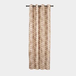 Home Beautiful 7ft. Soft Beige Printed Eyelet Curtains - (M2755)