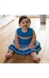 Cotton Baby Girl Frock for 0-9 Months – Soft & Stylish Sleeveless Dress with Lace Design for Newborns & Infants (2, Blue)