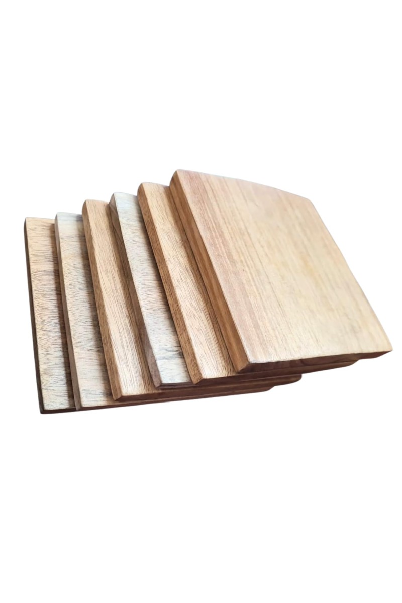 Natural Wooden Square Lid for Glass Tumblers and Carafes – Airtight Drink Cover Pack of 6| Multipurpose Wooden Lid Coaster Combo for Home & Kitchen (6)