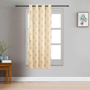 Home Beautiful 5ft. Beige Printed Eyelet Window Curtains - (M2754)