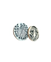 Handcrafted Wooden Coasters Set of 2 – Hand-Painted Tribal Fish Art Round Tea & Coffee Coasters | Eco-Friendly Wooden Drink Coaster for Home, Office & Gifting