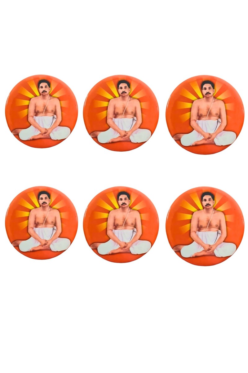 Devotional Saint Guru Round Fridge Magnet Set (6 Pieces) | Religious Refrigerator Magnets for Home, Office & Temple Decor (6)