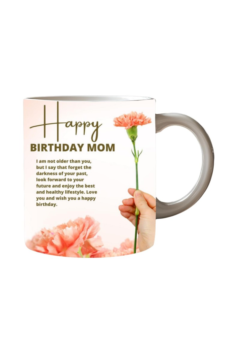 Happy Birthday Mom Printed Customized Coffee Mug – 325 Ml – Birthday Gift for Mom from Daughter or Son – Microwave & Dishwasher Safe