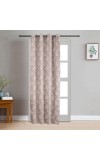 Home Beautiful 7ft. Beige Printed Eyelet Window Curtains - (M2765)
