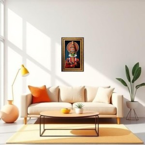 Kathakali Digital Golden Balck Color Photo Frame | Hindu Religious Wall Decor | 14x20 Inches - Inspirational Wall Art for Office, Home Decor - Ideal Spiritual Gift (F16506)