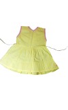 Cotton Baby Girl Frock for 0-9 Months ? Soft & Stylish Infant Dress | Sleeveless Newborn Frock with Lace Detailing | Comfortable for Babies (Yellow)