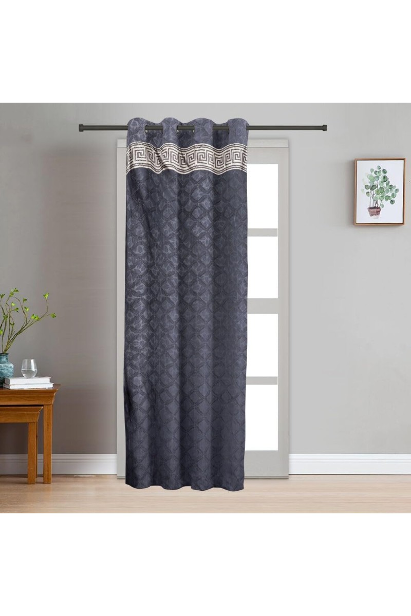 Home Beautiful 7 ft. Dark Grey Polyester Curtain - (M2809)