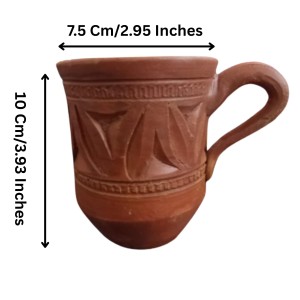 Handcrafted Terracotta Clay Mug with Handle – Eco-Friendly Traditional Kulhad Style Cup for Tea & Coffee (300 ml Approx) (6) Handcrafted Terracotta Clay Mug with Handle – Eco-Friendly Traditional Kulhad Style Cup for Tea & Coffee (300 ml Approx) (6)