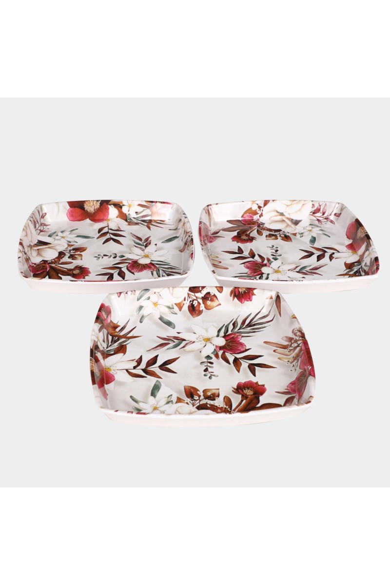 Melamine Snack Plate, Set of 3 - (M1336)