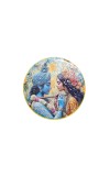 Stainless Steel Round Radha Krishna Fridge Magnet | Devotional & Decorative Magnet for Refrigerator | Pack of 1