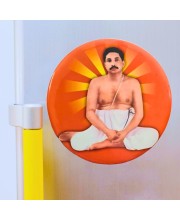 Devotional Saint Guru Round Fridge Magnet Set (4 Pieces) | Religious Refrigerator Magnets for Home, Office & Temple Decor (4)