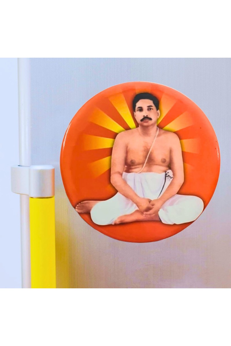 Devotional Saint Guru Round Fridge Magnet Set (4 Pieces) | Religious Refrigerator Magnets for Home, Office & Temple Decor (4)