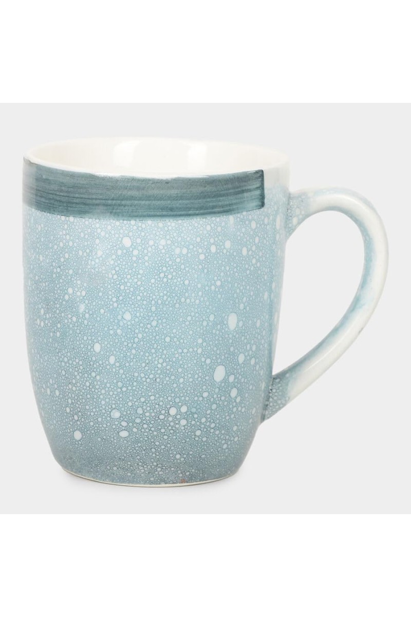 Hitech Sales 320 ml Stoneware Mug Blue | Microwave Safe Ceramic Cup | Ideal for Daily Use