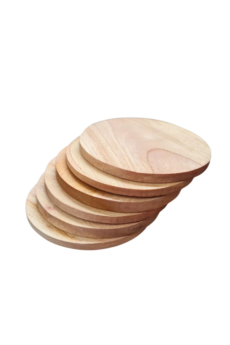 Natural Wooden Lids for Glass Tumblers & Carafes – Airtight Drink Covers & Mini Tray Coasters – Pack of 6| Multipurpose Wooden Lid Coaster Combo for Home & Kitchen (6)