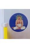 Stainless Steel Round Anukul Chandra Thakur Fridge Magnet | Devotional & Decorative Refrigerator Magnet for Home & Office | Pack of 1