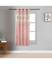 Home Beautiful 5ft. Soft Dusty Rose Pink Jacquard Eyelet Curtains - (M2937)