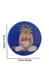 Stainless Steel Round Anukul Chandra Thakur Fridge Magnet | Devotional & Decorative Refrigerator Magnet for Home & Office | Pack of 1