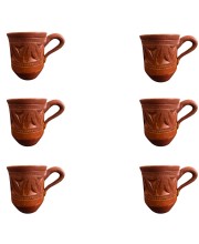 Handcrafted Terracotta Clay Mug with Handle – Eco-Friendly Traditional Kulhad Style Cup for Tea & Coffee (300 ml Approx) (6)