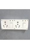 4 Universal Socket with 2 Switch Wall Plate, Multi Plug Electrical Outlet Board, Heavy Duty ABS, Home & Office Power Extension Wall Socket