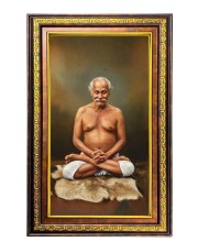 Lahiri Mahasaya Digital Golden Balck Color Photo Frame | Hindu Religious Wall Decor | 10x16 Inches - Inspirational Wall Art for Office, Home Decor - Ideal Spiritual Gift (F16955)