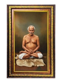 Lahiri Mahasaya Digital Golden Balck Color Photo Frame | Hindu Religious Wall Decor | 10x16 Inches - Inspirational Wall Art for Office, Home Decor - Ideal Spiritual Gift (F16955)