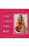Pure Brass Decorative Pooja Thali Plate | Handcrafted Floral Engraved Brass Plate for Pooja, Aarti & Home Temple | Traditional Golden Brass Thali for Festive Use & Gifting