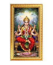 Tripura Sundari Digital Golden Color Photo Frame | Hindu Religious Wall Decor | 8x15 Inches - Inspirational Wall Art for Office, Home Decor - Ideal Spiritual Gift (F10321)