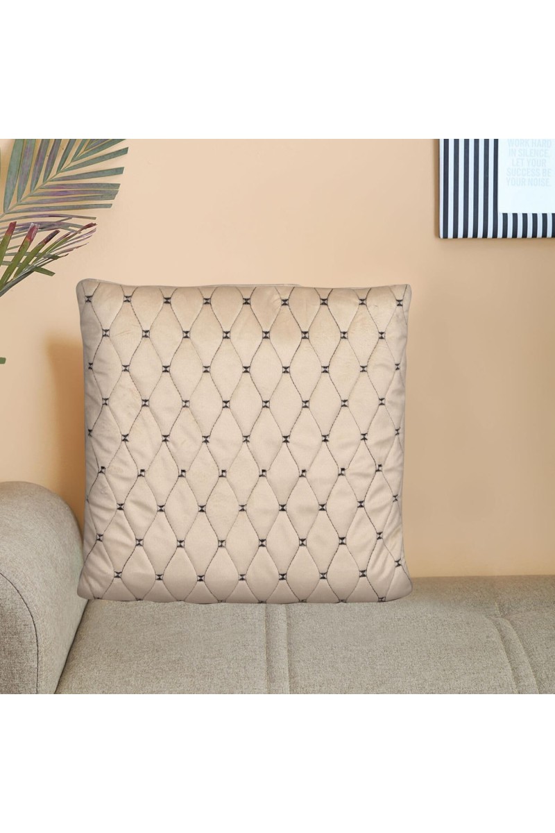 Home Beautiful Beige Velvet Cushion Cover