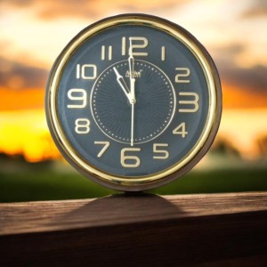 Golden Round Analog Wall Clock with Golden Numbers | Silent Sweep Quartz Movement | Decorative Wall Clock for Home, Office, and Living Room | Length-Breadth-Height 26.8cm x 26.8cm x 3.2cm