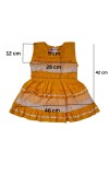 Cotton Baby Girl Frock for 0-9 Months – Soft & Stylish Sleeveless Dress with Lace Design for Newborns & Infants (2, Yellow)